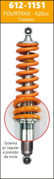 amortecedor para quadriciclo fourtrax 420 (2008-2013)